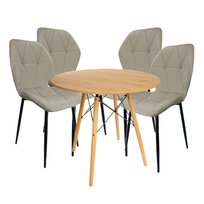 Zestaw 4 krzesła Orchidea caffe latte + stół Marek