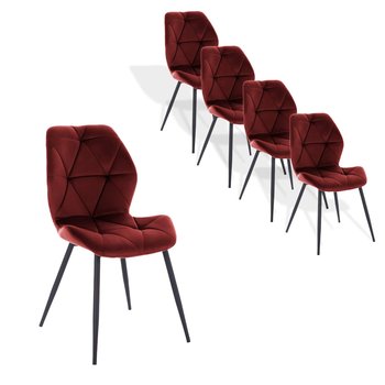 Zestaw 4 Krzesła Orchidea ciemno burgundowe welur do salonu do jadalni 48x46x86 4xWWCh45DBg Begryf - BEGRYF
