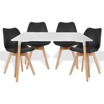 Zestaw 4 krzesła Tulip + stół Lars