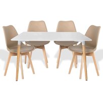 Zestaw 4 krzesła Tulip + stół Lars
