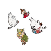 Zestaw 4 przypinek Muminki Markowa przypinka do plecaka dla dzieci na prezent Moomin