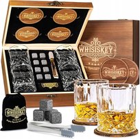 Zestaw 4 Szklanki Kamienie do Whisky 310 ml Prezent dla Mężczyzn Chłopaka