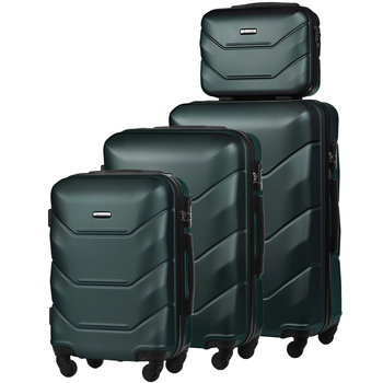 Zestaw 4 Twardych Walizek z ABS-u (XL+M+S+BC) Zielony - DIAMOND
