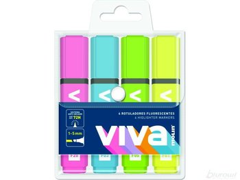 Zestaw 4 Zakreślaczy Fluo Viva - Viva Decor