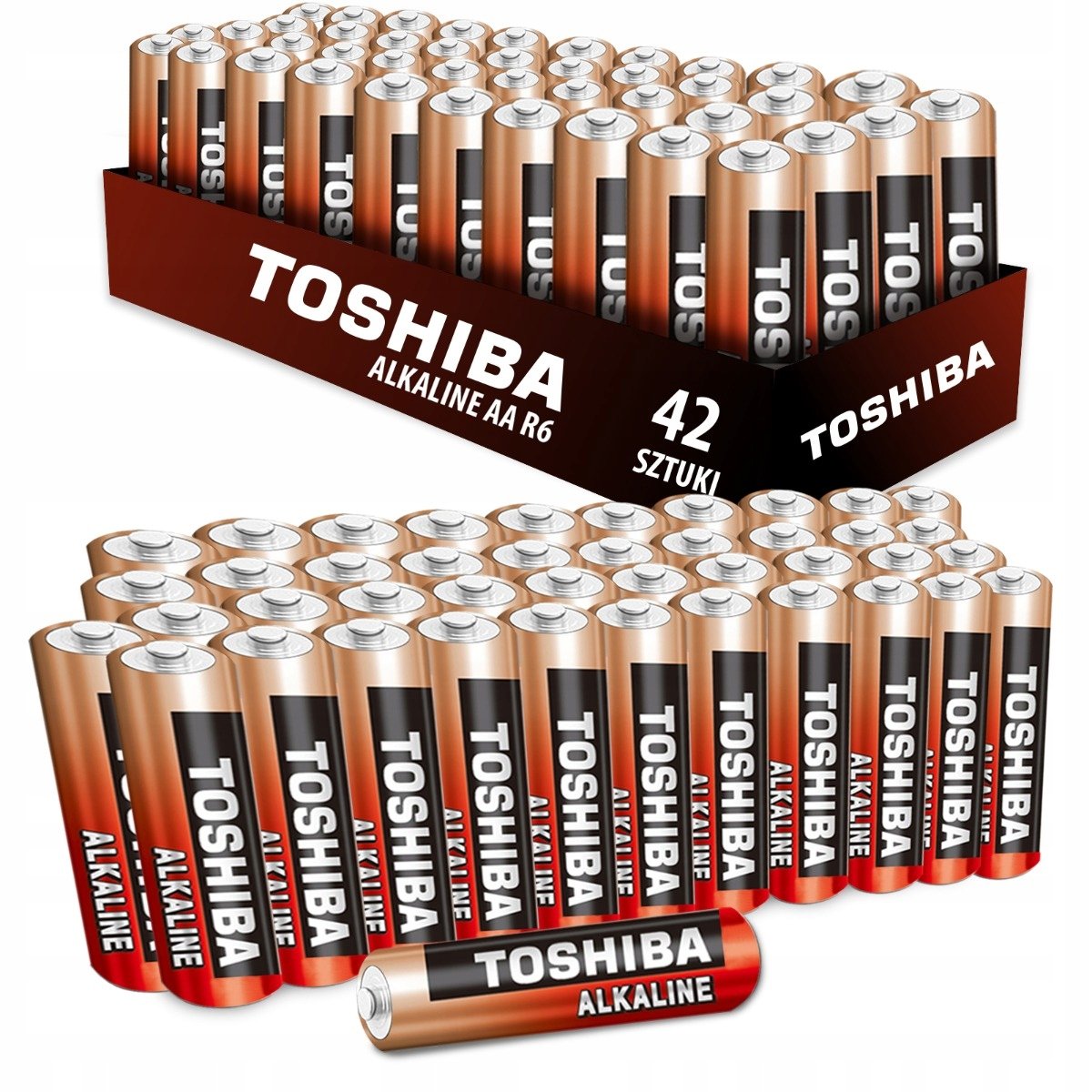 Zdjęcia - Bateria / akumulator Toshiba Zestaw 42x Baterie Alkaliczne  RED ALKALINE LR6 AA 1,5V 