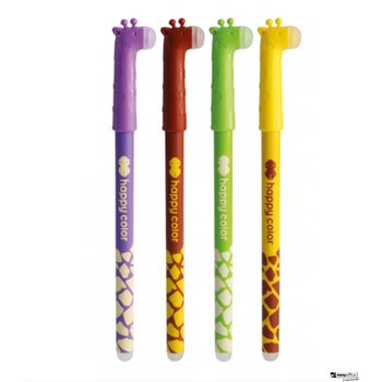 Zestaw 4Szt Długopisów Ścieralnych Happy Color Żyrafy 0,5Mm Niebieski - Happy Color