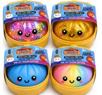 Zestaw 4szt Squishy gniotek Dumpling Pierożek pieróg BROKATOWY KOLOROWY LED
