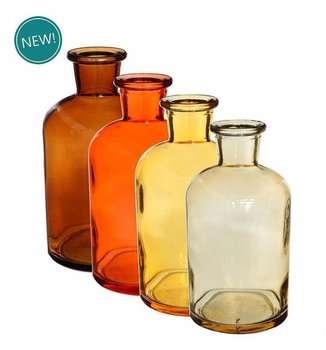 Zestaw 4szt szklany wazon świecznik 12 cm butelka - Inny producent