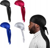 ZESTAW 4x DURAG JEDWABNA CHUSTA NA GŁOWĘ HIP HOP RÓŻNE KOLORY Inna marka