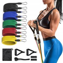 Zestaw 5 Gum Oporowych Do Ćwiczeń Ekspander 5-46Kg Tojato