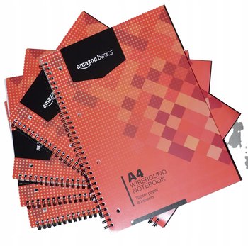 Zestaw 5 notatników spiralnych 80 kartek w linię A4 - AMAZONBASIC