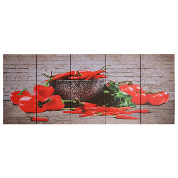 Zestaw 5 obrazów na ścianę z paprykami - 150 x 60  / AAALOE - Inny producent