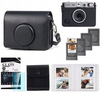 Zestaw 5w1 Futerał + Szkło + Album 64x + Etui Zdjęcia + Ramki Do Fuji Instax Mini Evo / Czarny