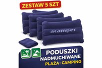 ZESTAW 5x PODUSZKA NADMUCHIWANA WELUROWA TURYSTYCZNA PLAŻA CAMPING Acamper