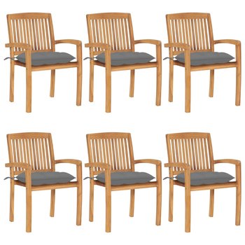 Zestaw 6 drewnianych krzeseł ogrodowych z poduszka - Zakito