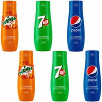 Zestaw 6 koncentratów SodaStream 2x (Pepsi+Mirinda+7UP)