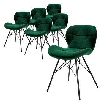 Zestaw 6 krzeseł do jadalni ciemnozielone krzesła do salonu aksamitne krzesła kuchenne - ML-DESIGN