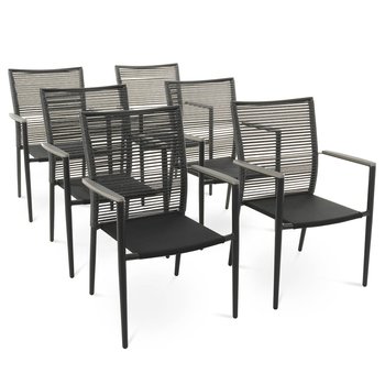 Zestaw 6 krzeseł ogrodowych aluminiowych di volio DV-072GC Asti - Szary - di volio