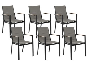 Zestaw 6  krzeseł ogrodowych czarny BUSSETO - Beliani