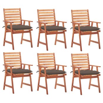 Zestaw 6 krzeseł ogrodowych z poduszkami, drewno a - Zakito