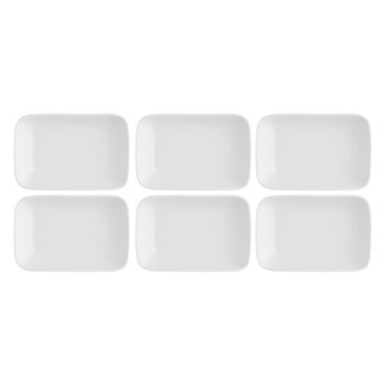 Zestaw 6 miseczek prostokątnych Essenziale New Age - Biały, 11 x 8 cm - La Porcellana Bianca