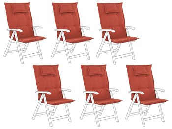 Zestaw 6 poduszek na krzesła ogrodowe czerwony TOSCANA/JAVA - Beliani