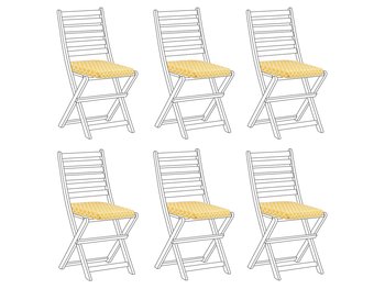 Zestaw 6 poduszek na krzesła ogrodowe geometryczny wzór żółty TOLVE - Beliani