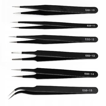 Zestaw 6 precyzyjnych pęset ESD - Techrebal