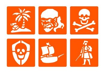 Zestaw 6 szablonów Piraci - GRAINE CREATIVE