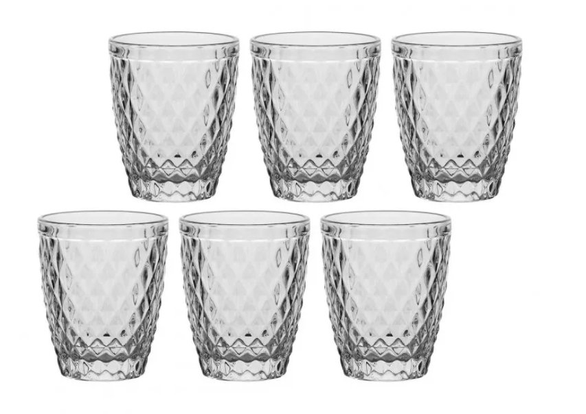 Zestaw 6 szklanek z grubym dnem Etrusco - Przezroczysty, 270 ml