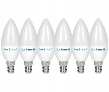 Zestaw 6 szt Żarówka E14 świeczka LED 10W 4000k neutralna biel - Savineo