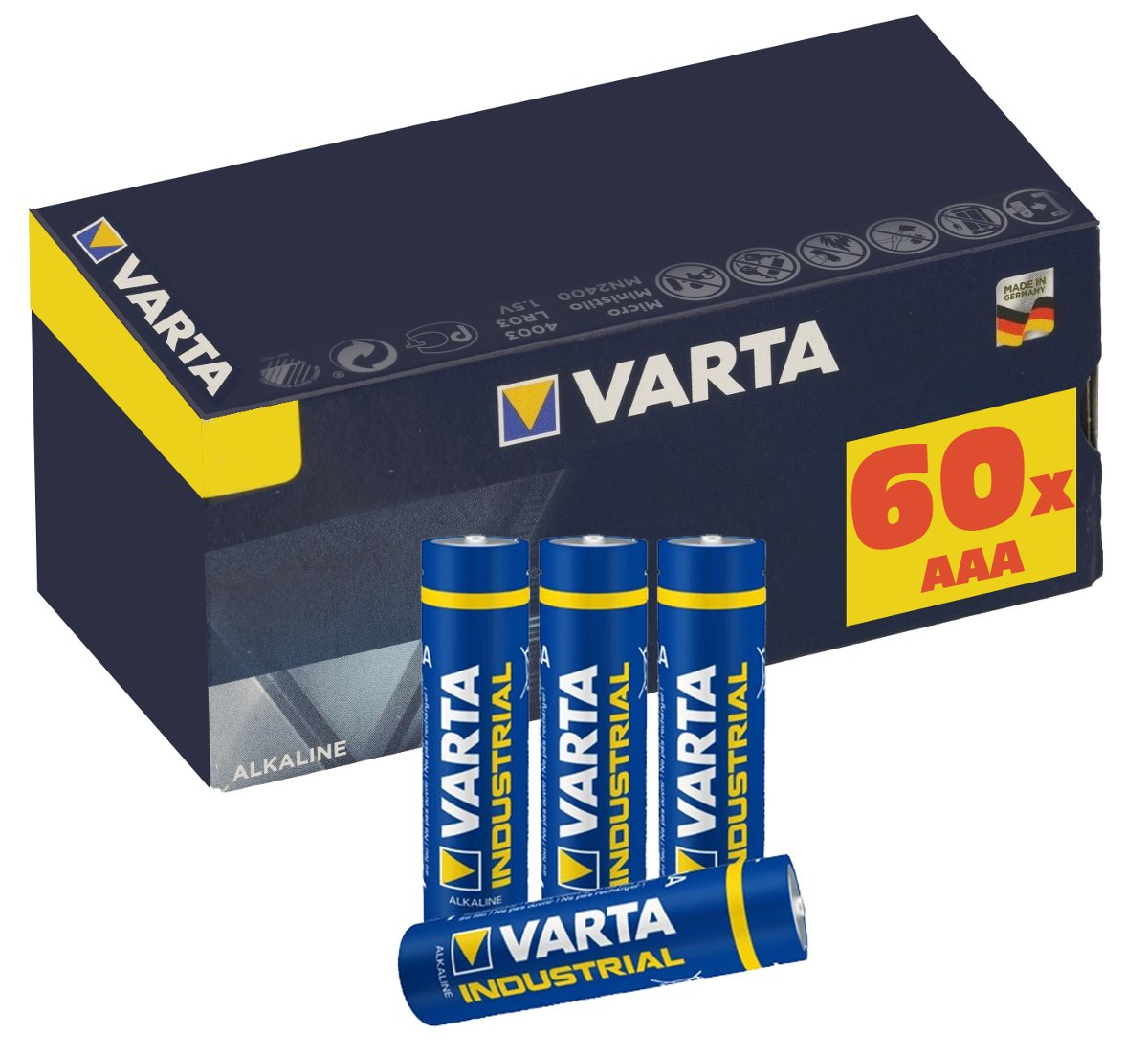 Фото - Акумулятор / батарейка Varta Zestaw 60x baterie alkaliczne AAA  R3 Industrial 