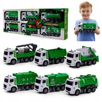 ZESTAW 6SZT SAMOCHODY OGROMNY XXL wywrotka ŚMIECIARKA cysterna RUCHOME auta