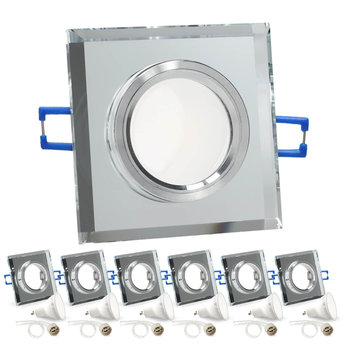 Zestaw 6x oprawa halogenowa przeźroczysta LUMO8N + LED GU10 5W ciepłobiała - Kobi