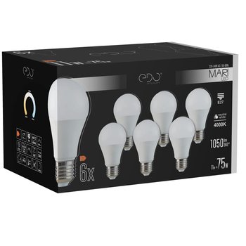 Zestaw 6x żarówka MARI LED E27 11W 4000K neutralna NW 1050lm Edo Solutions - Elhurt Plus