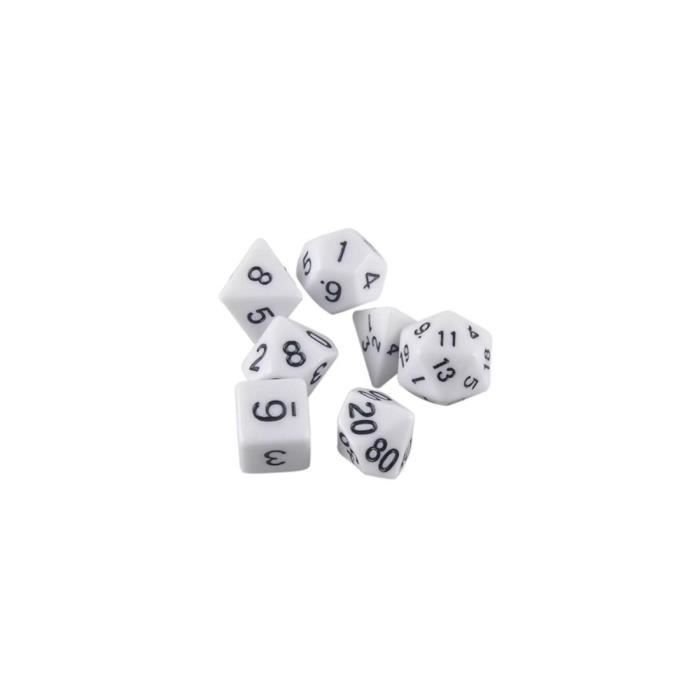 Zestaw 7 kości do gry Dungeons and Dragons - GENERIC - Białe - Gra w kości - Nowe, kości RPG