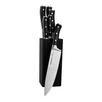 Zestaw 7 noży kuchennych ze stojakiem - czarny