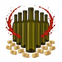 ZESTAW 70x Butelki Szklane Brązowe 375ml na Wino Syrop Oliwę Ocet Alkohol