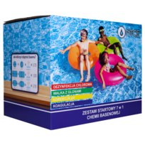 Zestaw 7w1 Chemia do Basenu Chlor Flok Tester NTCE