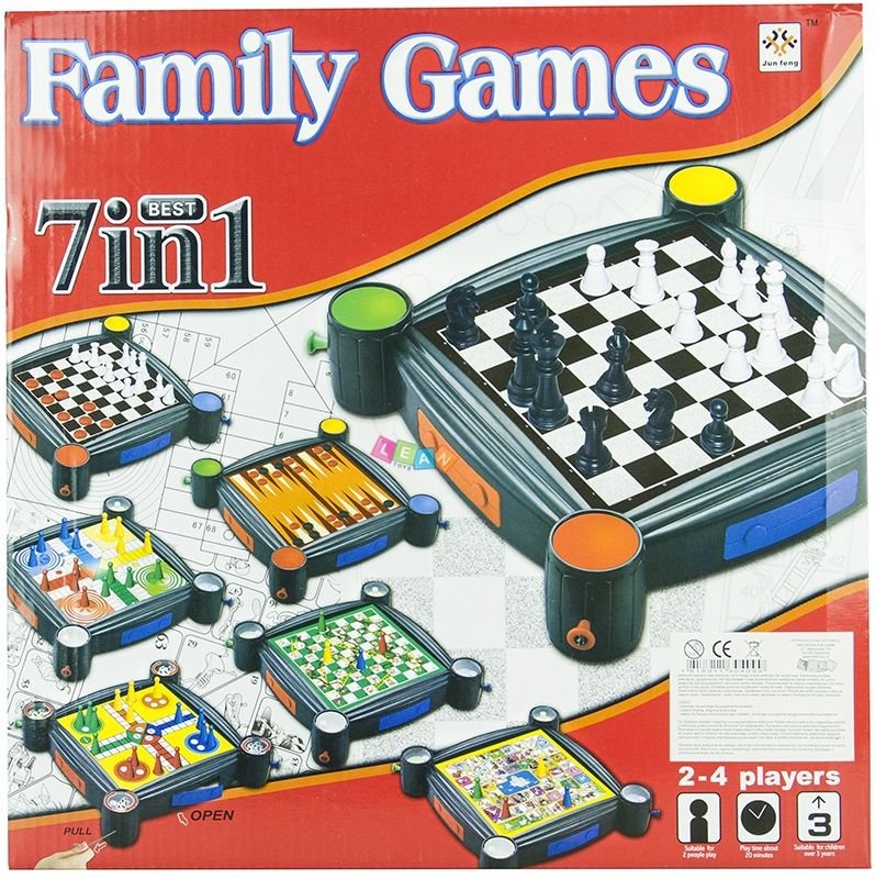 Zestaw 7w1, gry towarzyskie, Lean Toys