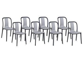 Zestaw 8 krzeseł ogrodowych szaro-czarny SPEZIA - Beliani