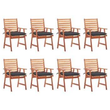 Zestaw 8 krzeseł ogrodowych z poduszkami, drewno a - Zakito Europe