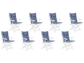 Zestaw 8 poduszek na krzesła ogrodowe niebieskie MAUI - Beliani