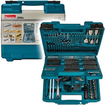 Zestaw akcesoriów i narzędzi ręcznych 256szt. Makita E-11689 w walizce - Makita