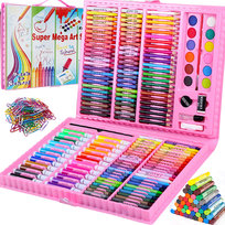 Zestaw Artystyczny Do Malowania Dla Dzieci Kredki Markery 208 El. + Walizka