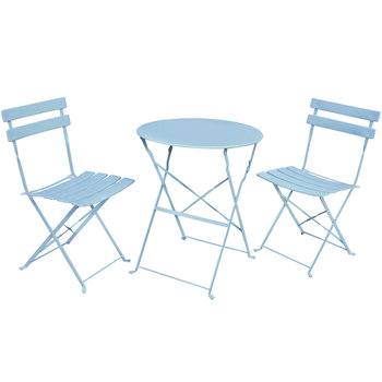 Zestaw balkonowy Orion stół + 2 krzesła meble ogrodowe taras Niebieski - FABRYKA MEBLI AKORD