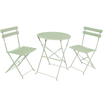 Zestaw balkonowy Orion stół + 2 krzesła meble ogrodowe taras Zielony - FABRYKA MEBLI AKORD