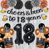 Zestaw Balonów 18 Urodziny Balony Na Osiemnastkę Osiemnastka Baner Kurtyna
