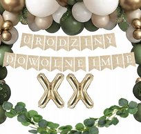 Zestaw Balonów BOHO na Urodziny 18 30 40 Lat Baner Imię Personalizacja