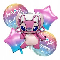 ZESTAW BALONÓW LILO I STITCH ANGEL BALONY HAPPY BIRTHDAY GWIAZDKI NA HEL